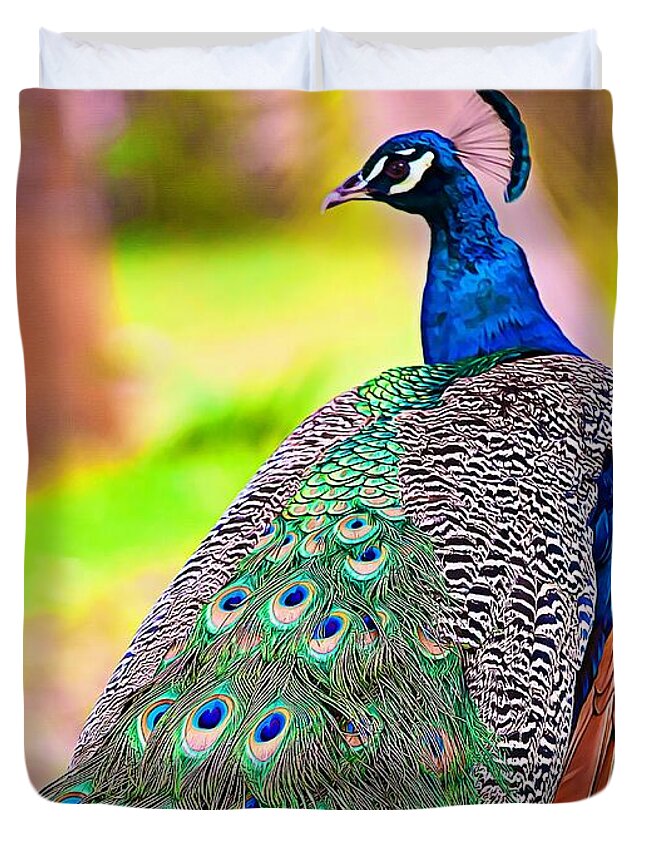 Bird Duvet Cover featuring the photograph Proudly spotted by Tatiana Travelways