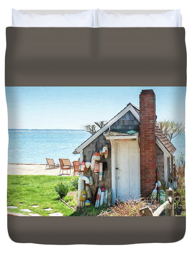 Commercial St Duvet Cover featuring the photograph Provincetown Shed by Michael James