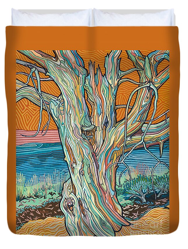 Psalm 1:3 Duvet Cover featuring the painting Psalm 1-3 - LWPSA by Lewis Williams OFS