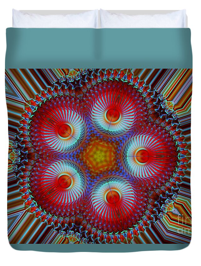 James Smullins Duvet Cover featuring the digital art Psychedelic Circus by James Smullins