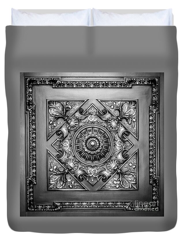 New York Duvet Cover featuring the photograph Public Library Design by Perry Webster
