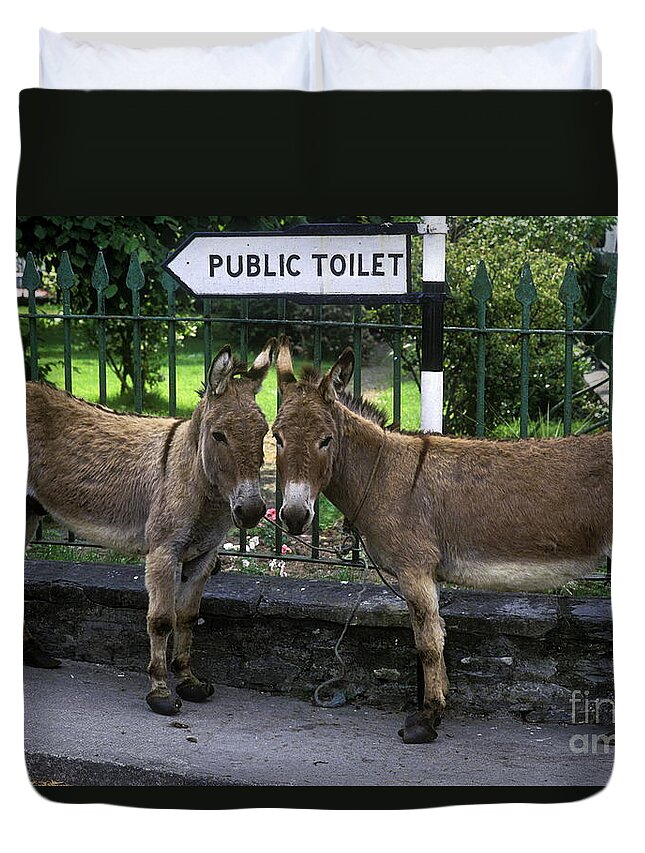 Ireland Duvet Cover featuring the photograph Public Toilet by John Greim