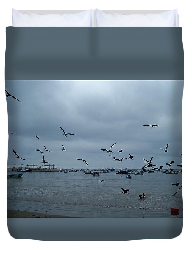 Puerto Lopez Duvet Cover featuring the photograph Puerto Lopez 2015 by Nancy Graham