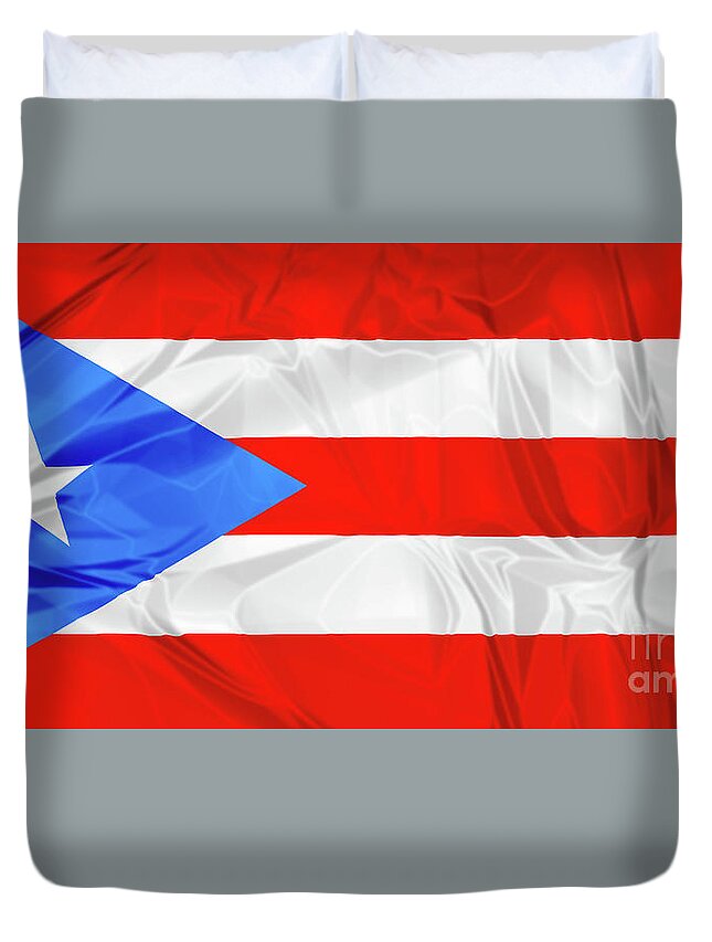 Texture Duvet Cover featuring the photograph Puerto Rico flag by Benny Marty