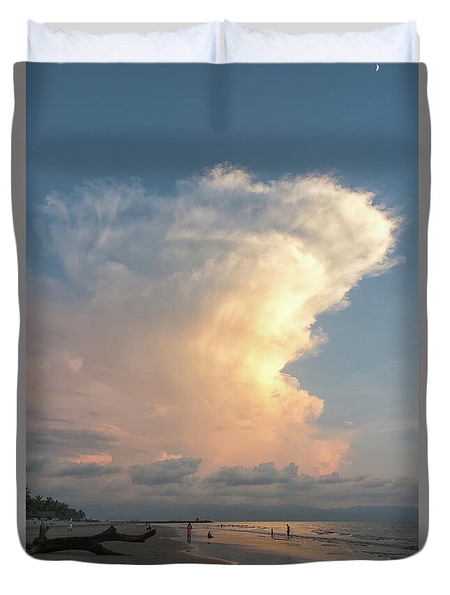 Mexico Duvet Cover featuring the photograph Puerto Vallarta Clouds and Beach by Bert Peake