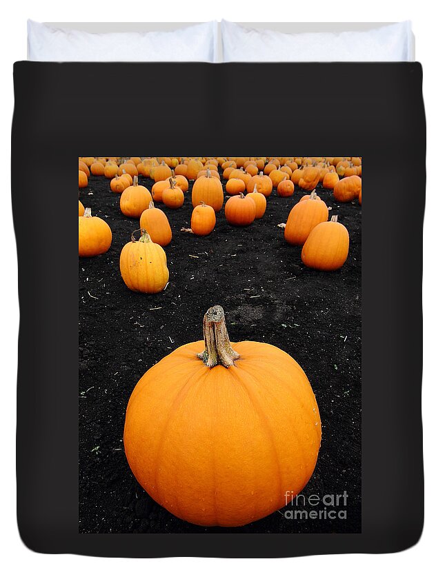 Pumpkin Duvet Cover featuring the photograph Pumpkin Patch 5 by Wingsdomain Art and Photography
