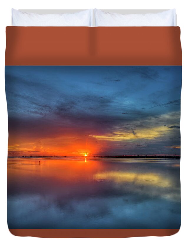 Sunset Duvet Cover featuring the photograph Punta Gorda Sunset by Justin Battles