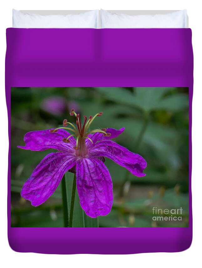 Nature Duvet Cover featuring the photograph Purple Flower 5 by Christy Garavetto