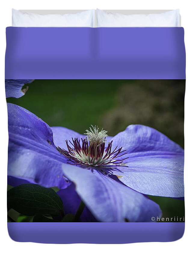 Flower Duvet Cover featuring the photograph Purple Flower by Henri Irizarri
