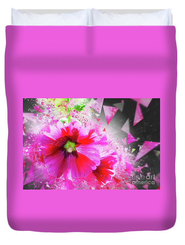 7s Fragment Duvet Cover featuring the photograph Purple Hocks Giverny by Jack Torcello