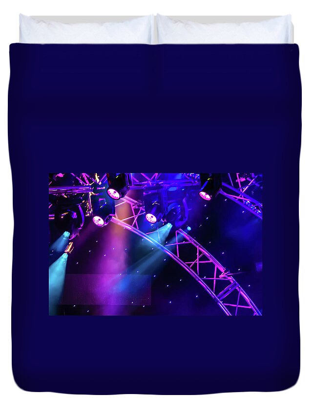 Concert Duvet Cover featuring the photograph Purple Light by Pamela Williams