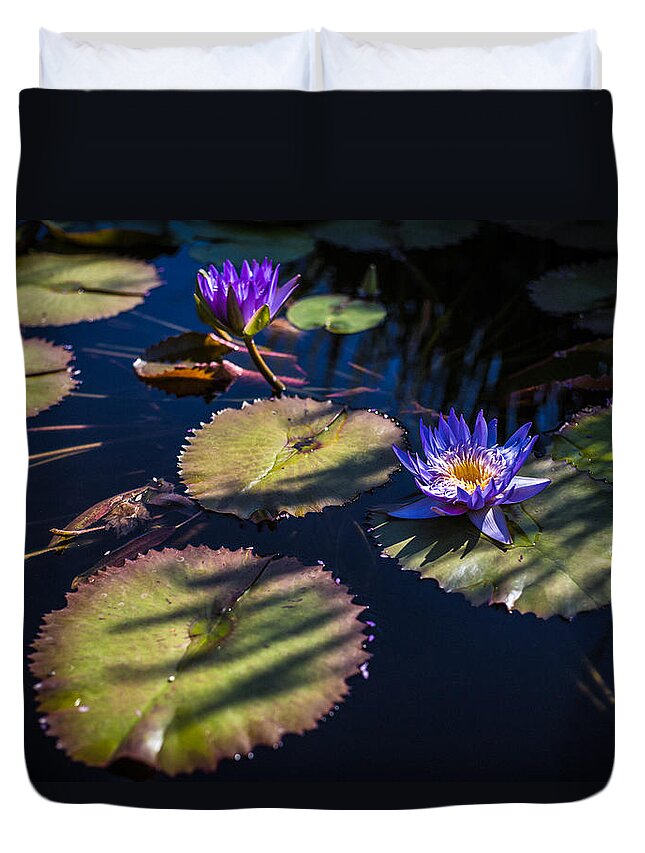 Flowers Duvet Cover featuring the photograph Purple Lily by Jason Roberts