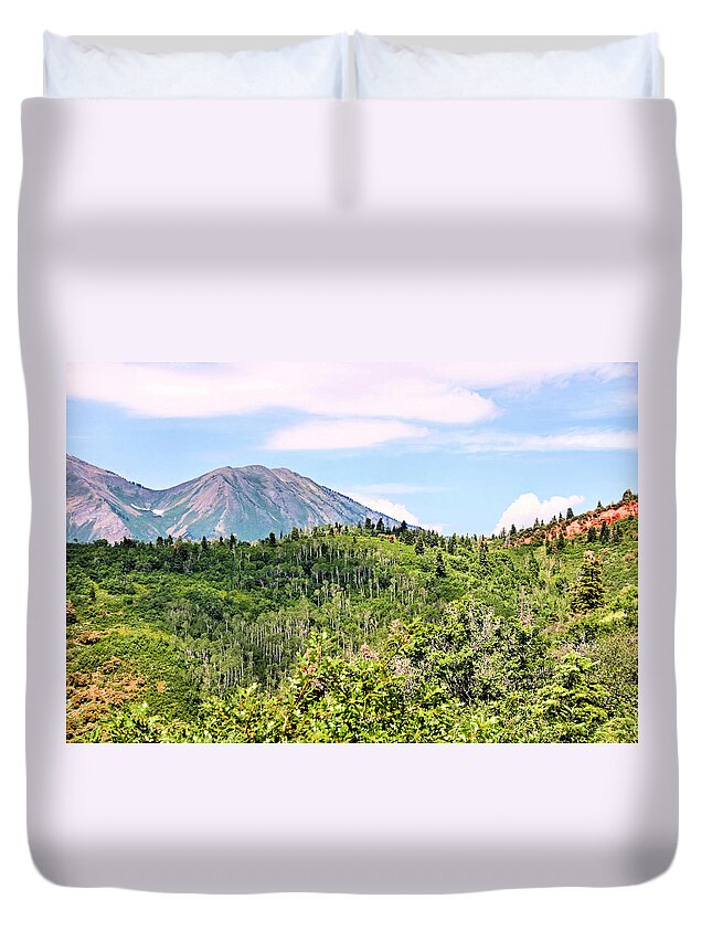 Mountain Duvet Cover featuring the photograph Purple Mountain Majesty by Kristin Elmquist