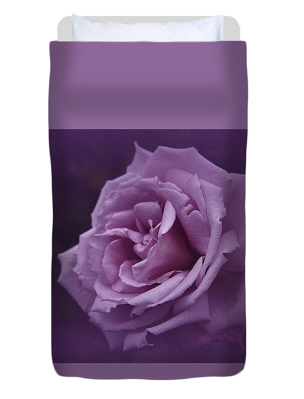 Rose Duvet Cover featuring the photograph Purple Rose of November by Richard Cummings