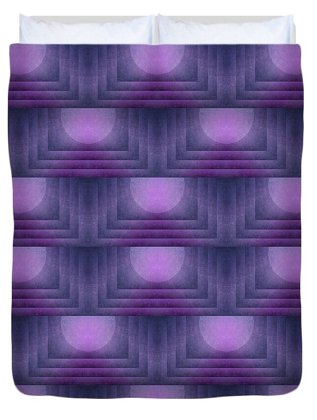 Purple Duvet Cover featuring the digital art Purple Sun Deco by Patricia Strand