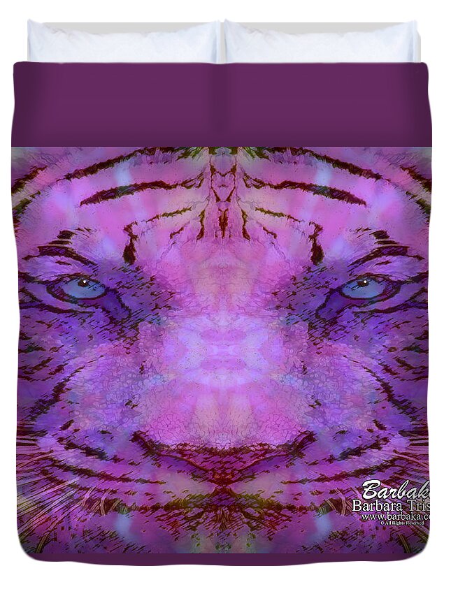 Art Duvet Cover featuring the photograph Purple Tiger by Barbara Tristan