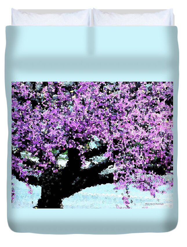 Wall Décor Duvet Cover featuring the photograph Purple Tree by Coke Mattingly