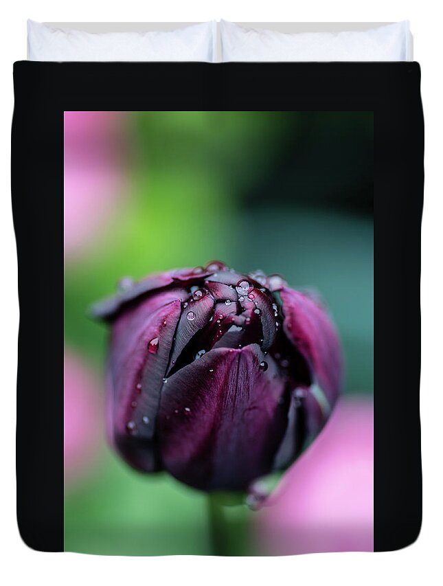  Duvet Cover featuring the photograph Purple Tulip by Martina Fagan