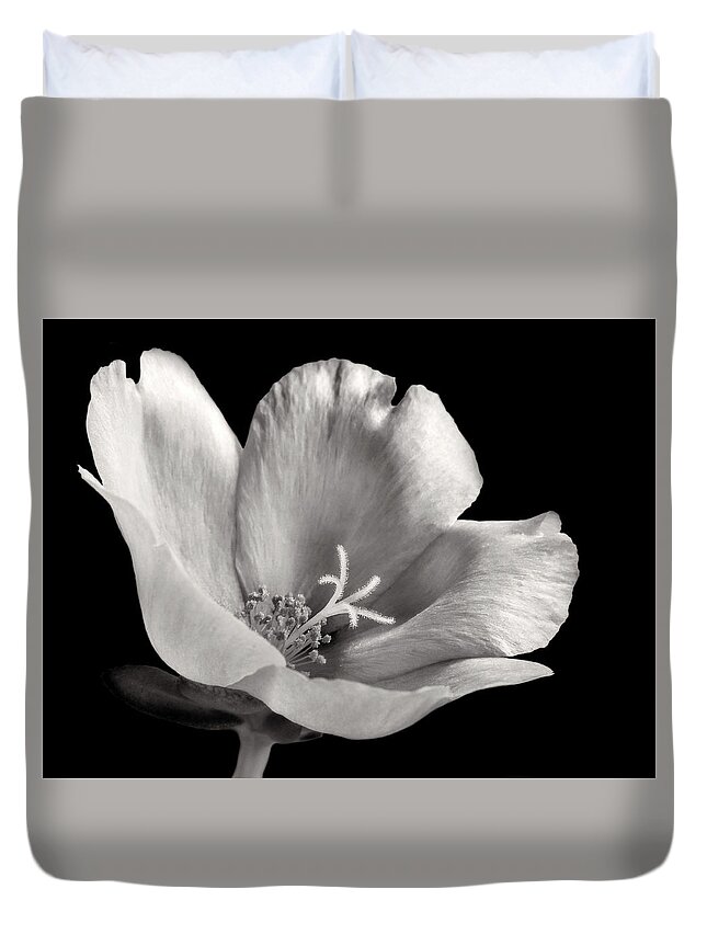 Bloom Duvet Cover featuring the photograph Purslane in Monochrome by David and Carol Kelly