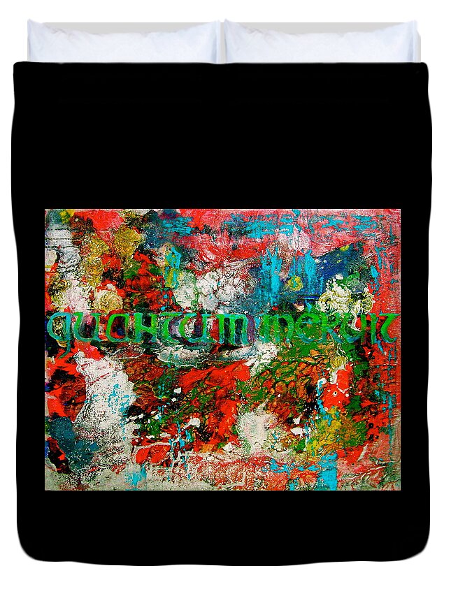 Abstract Art Duvet Cover featuring the painting Quantum Meruit by Laura Pierre-Louis