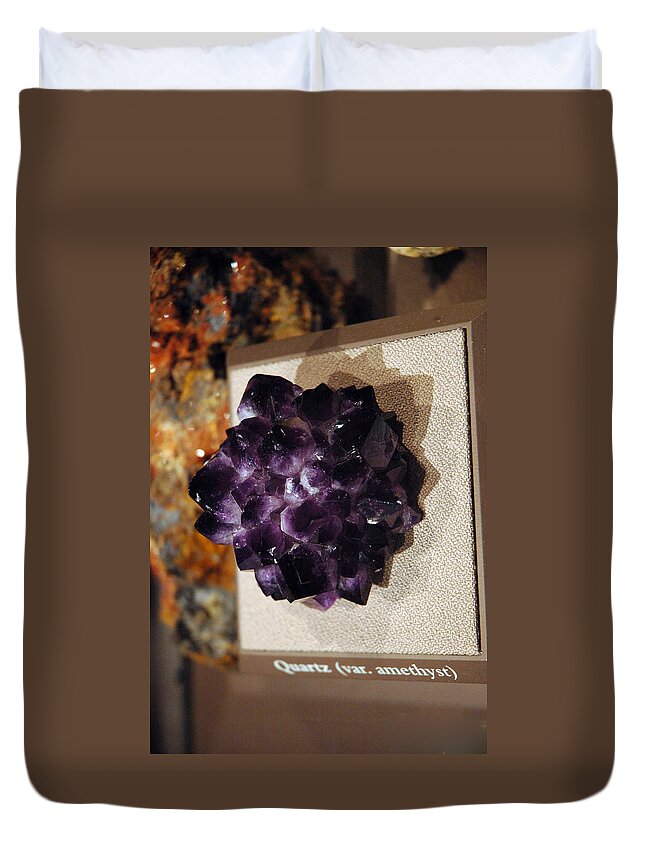 Usa Duvet Cover featuring the photograph Quartz Amethyst Rock by LeeAnn McLaneGoetz McLaneGoetzStudioLLCcom