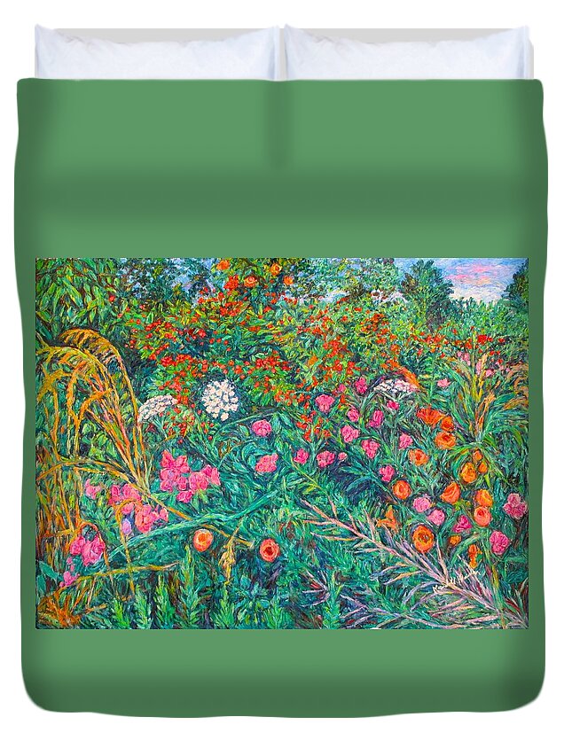 Wildflowers Duvet Cover featuring the painting Queen Annes Lace by Kendall Kessler