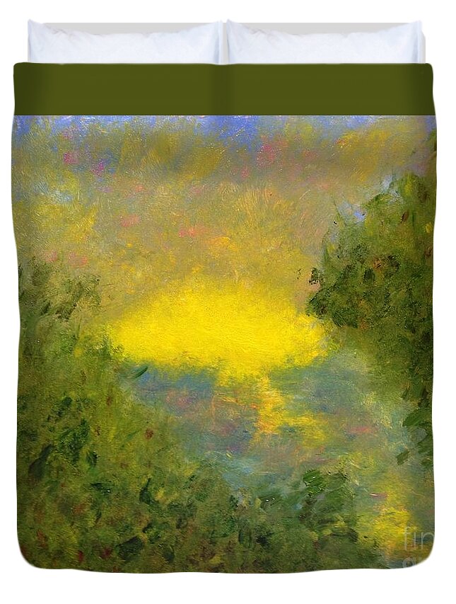  Duvet Cover featuring the painting Quiet Evening by Barrie Stark