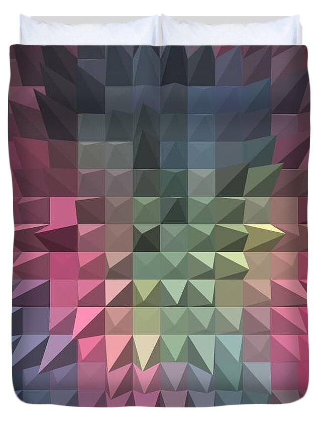 Quilted Image Duvet Cover featuring the painting Quilt by Vickie G Buccini
