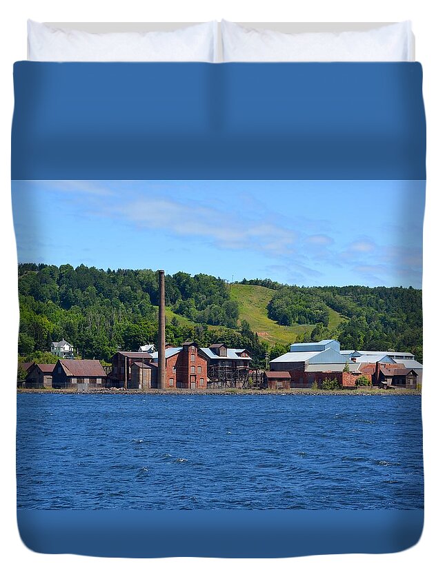 Keweenaw Duvet Cover featuring the photograph Quincy Smelting Works by Keith Stokes