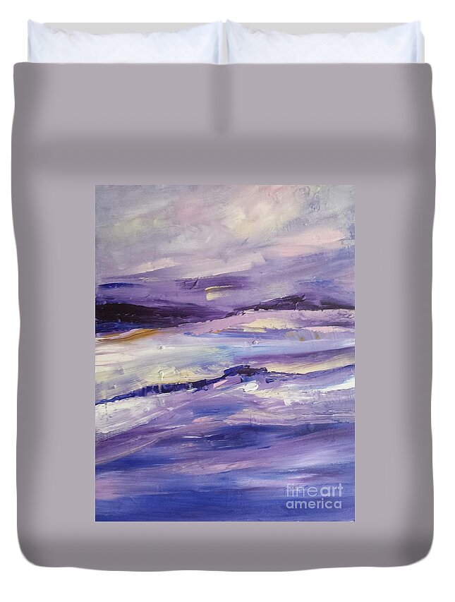 Abstract Duvet Cover featuring the painting Quite The Mind by Sherry Harradence