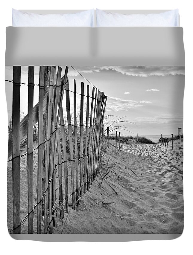 Race Point Beach Duvet Cover featuring the photograph Race Point Beach Path by Marisa Geraghty Photography