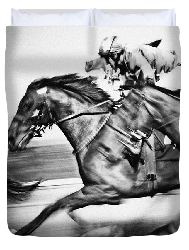  Race Duvet Cover featuring the photograph Racing Horses by Dimitar Hristov