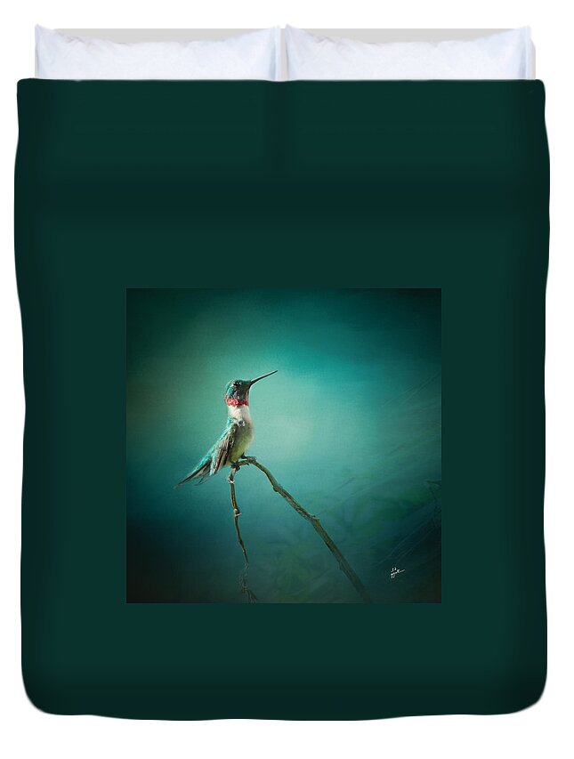 Hummingbird Duvet Cover featuring the photograph Radiant Jewel by TK Goforth