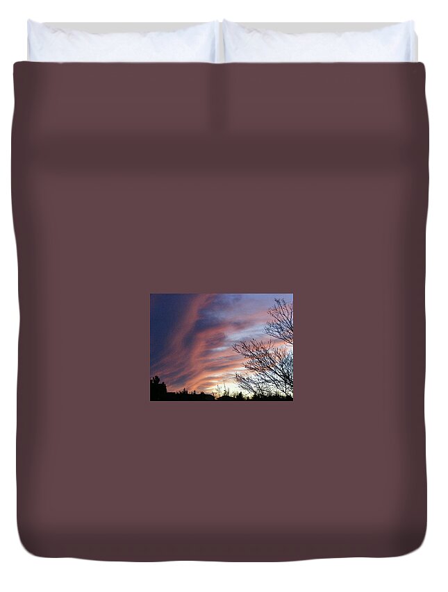 Blue Sky Duvet Cover featuring the photograph Raging Sky by Barbara A Griffin