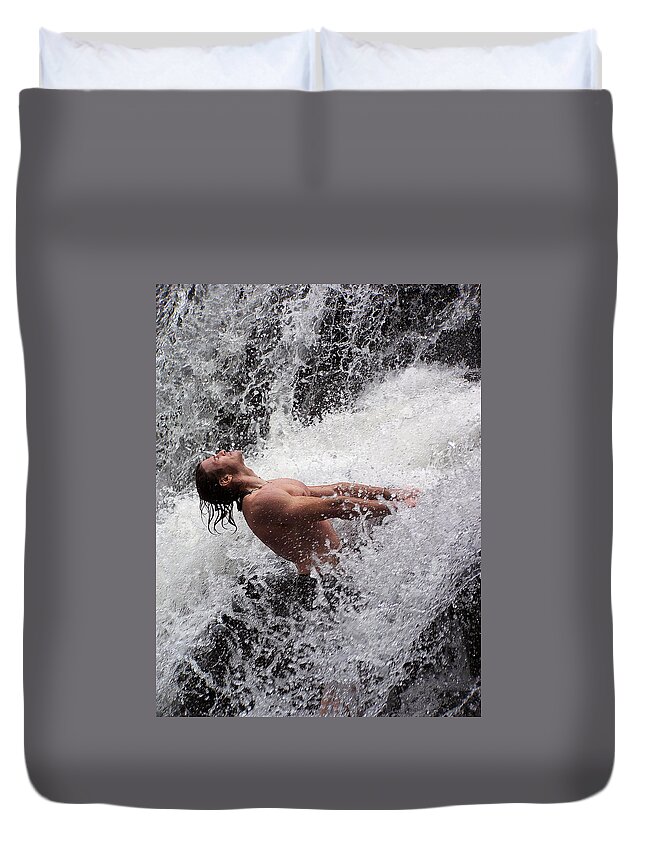 Raging Waters Duvet Cover featuring the photograph Raging Waters by Jennifer Robin