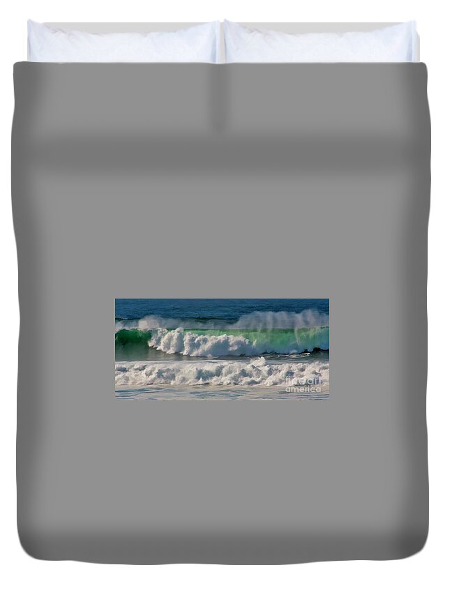 Ocean Duvet Cover featuring the photograph Raging Waters by Joyce Creswell