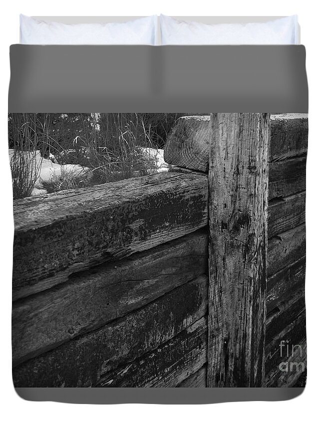 Railroad Ties Duvet Cover featuring the photograph Railroad ties by Robert WK Clark