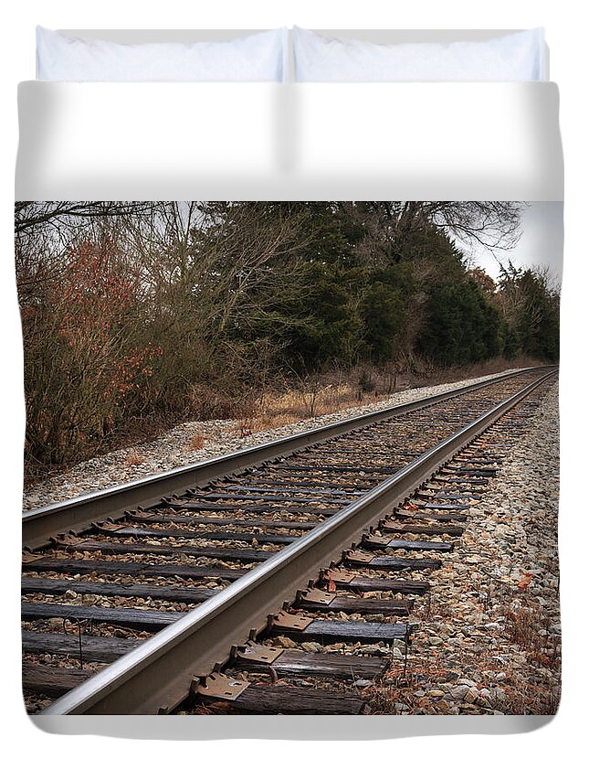 Rail Duvet Cover featuring the photograph Railway to Eternity by Travis Rogers