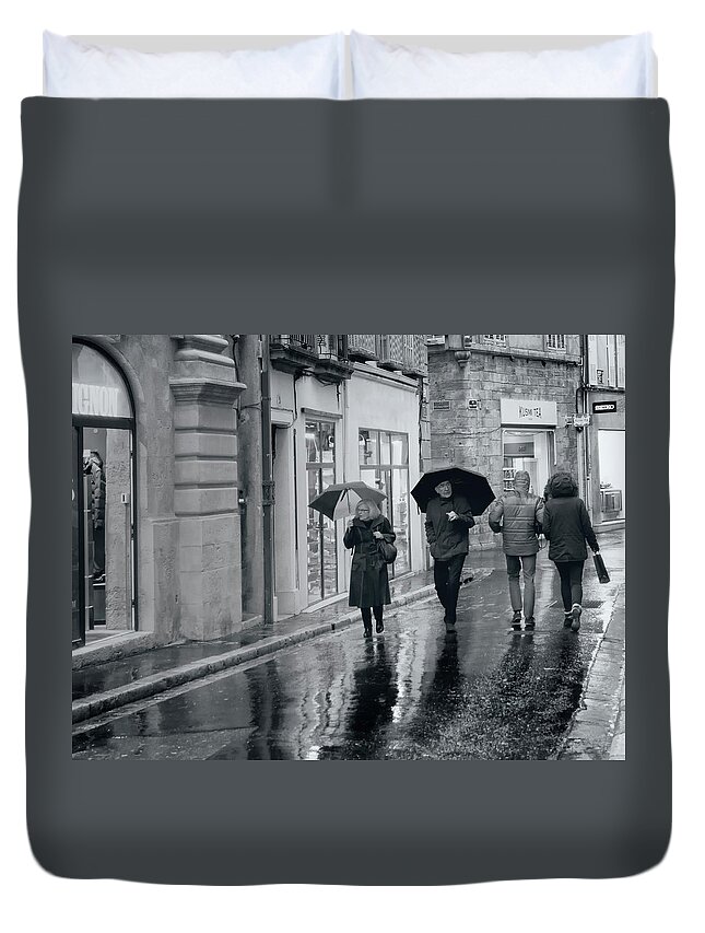 Rain Duvet Cover featuring the photograph Rain by Jessica Levant