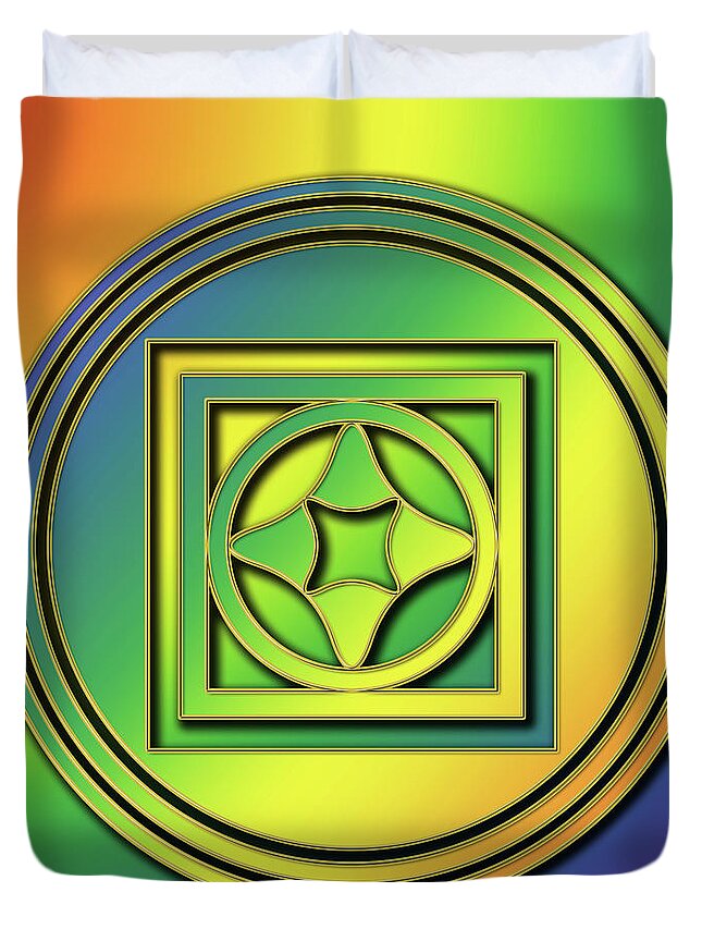 Rainbow Design 4 Duvet Cover featuring the digital art Rainbow Design 4 by Chuck Staley