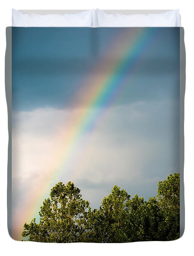 Rainbow Duvet Cover featuring the photograph Rainbow by Holden The Moment