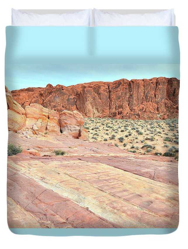 Valley Of Fire Duvet Cover featuring the photograph Rainbow of Color in Valley of Fire by Ray Mathis
