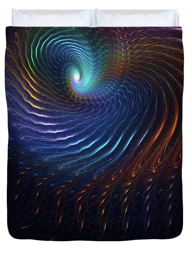 Swirl Duvet Cover featuring the digital art Rainbow Swirl by Deborah Benoit