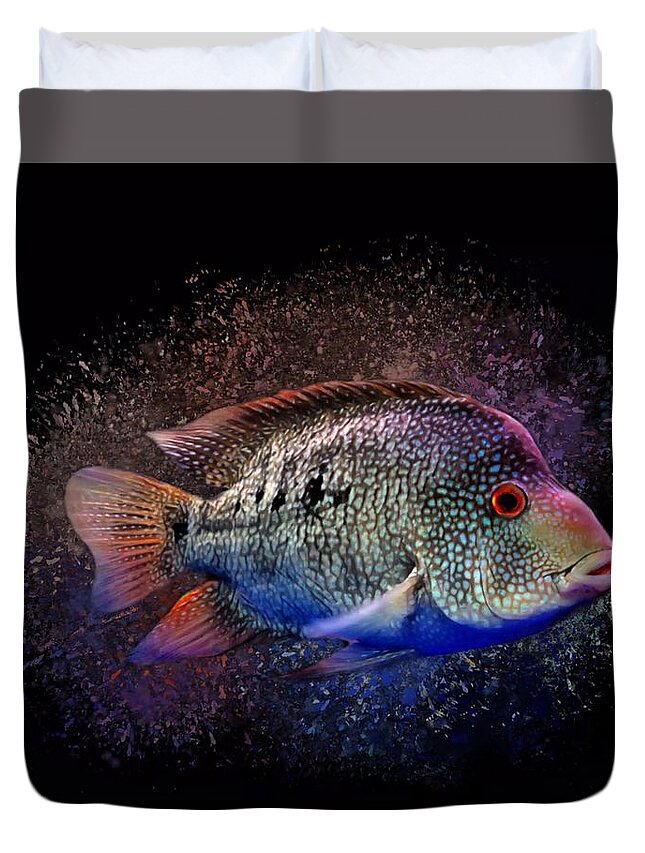 Rainbow Texas Cichlid Duvet Cover For Sale By Scott Wallace Digital Designs