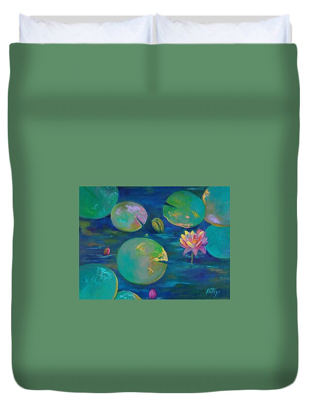 Lotus Flower Duvet Cover featuring the painting Rainbow Tribe by Nataya Crow