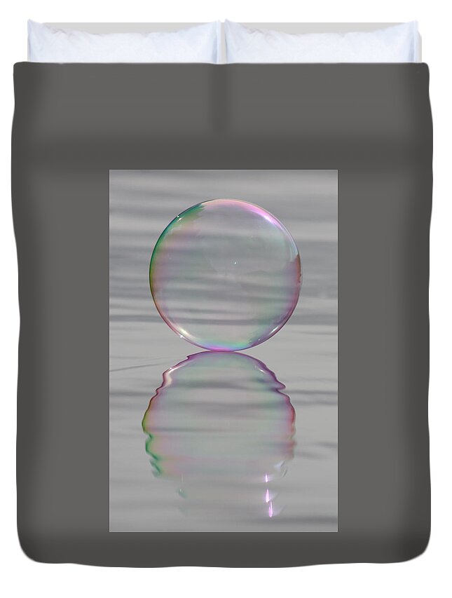 Bubble Duvet Cover featuring the photograph Rainbows Edge Bubble by Cathie Douglas