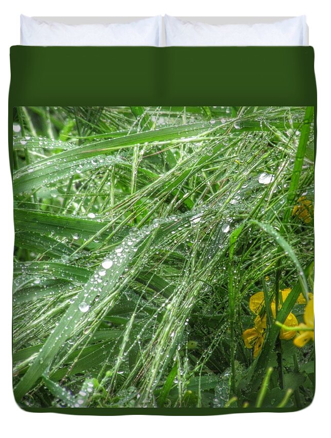 Raining Duvet Cover featuring the photograph Raindrops. Melody Of Water. by Viaruss Ut-Gella