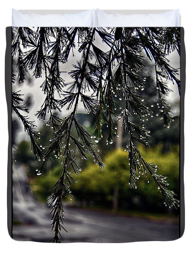 Rain Duvet Cover featuring the photograph Rainy morning by Andrei SKY