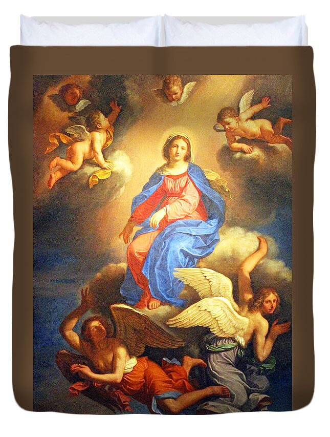 Religious Duvet Cover featuring the photograph Raising Hands to Heaven by Munir Alawi