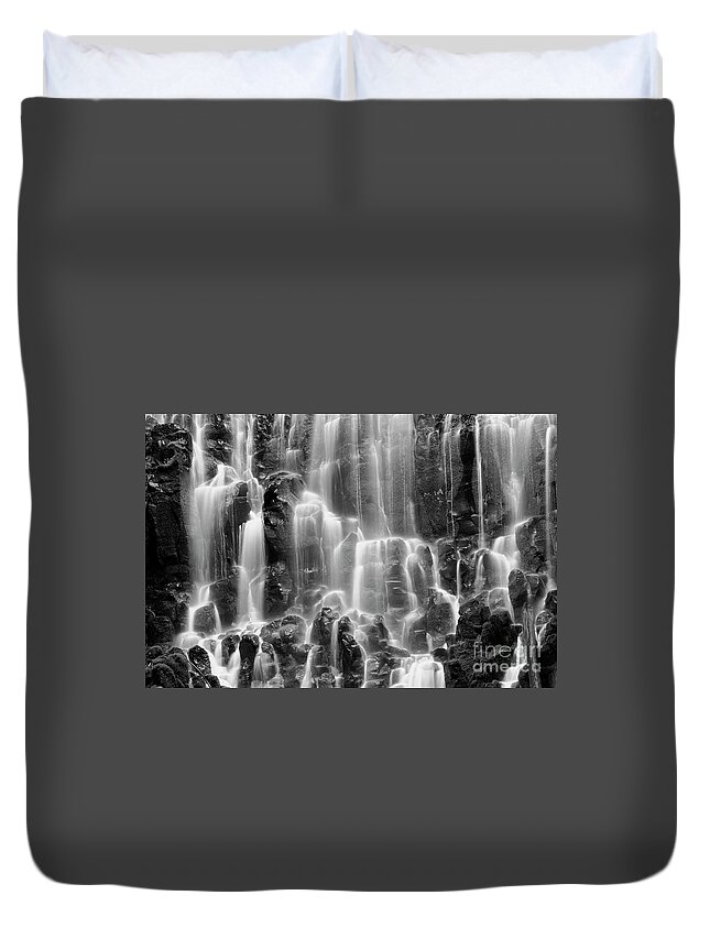 Running Water Duvet Cover featuring the photograph Ramona Falls Close-up by Bruce Block